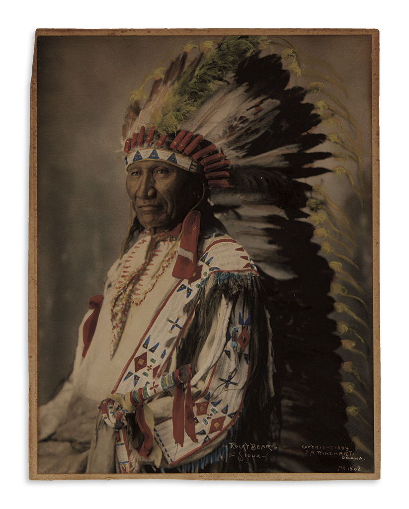 (AMERICAN INDIANS--PHOTOGRAPHS.) Rinehart, Frank A. Rocky Bear, Sioux.